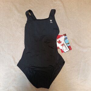 TYR Girls NEW Solid Polyester Flexback One Piece Swimsuit Size 14